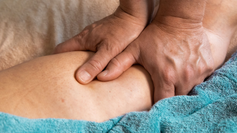 a patient receiving a lymphatic draining massage